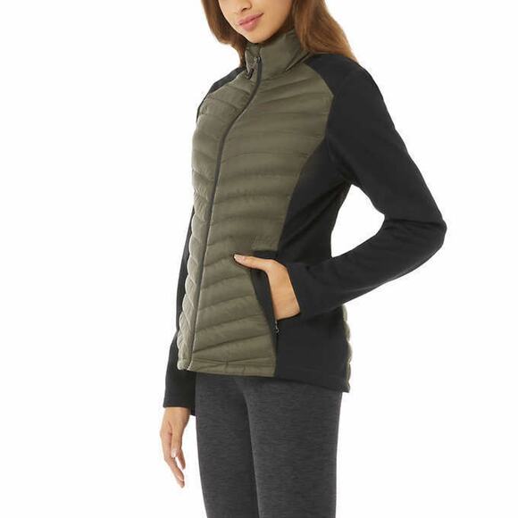 32 Degrees Heat Women's Mixed Media Full Zip Packable Jacket Size Small Puffer - Picture 1 of 12